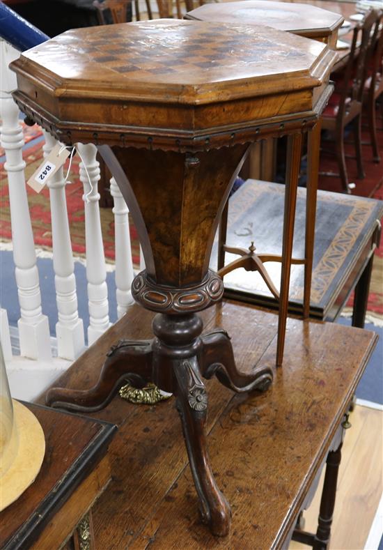 A Victorian walnut games / work table